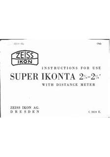 Zeiss Ikon Super Ikonta 1 manual. Camera Instructions.